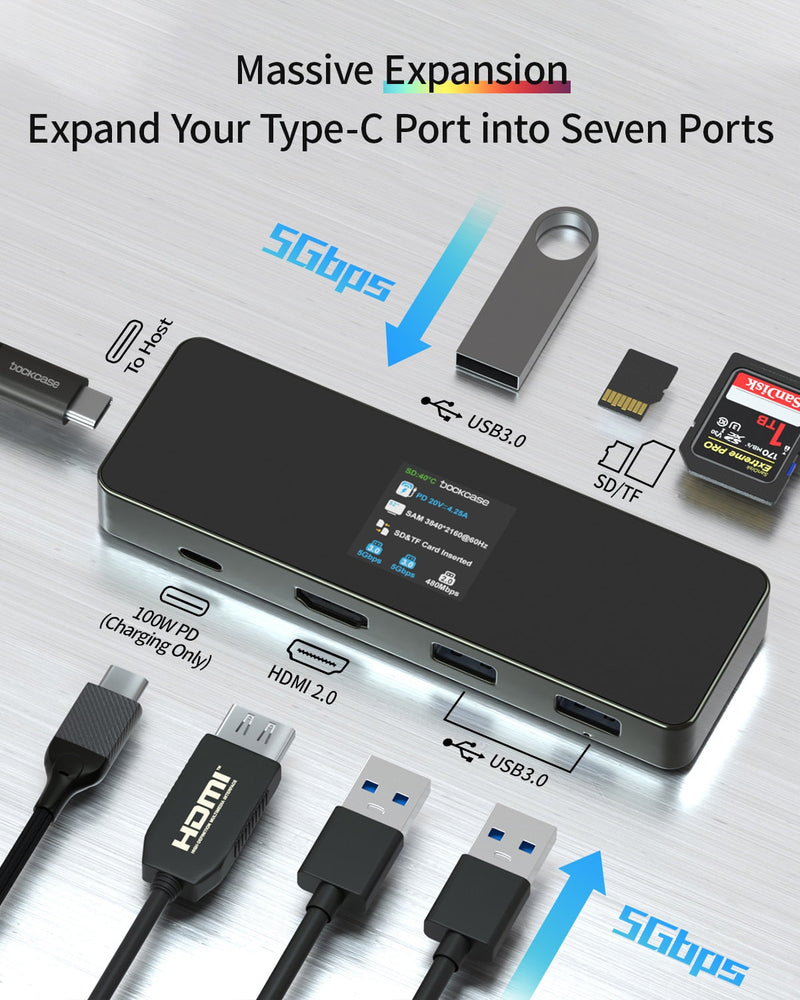 DockCase Visual USB Hub 7 em 1